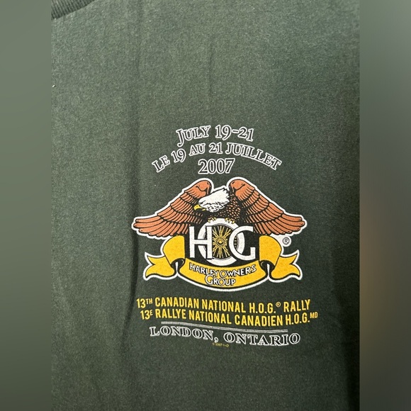 2007 H.O.G. Rally Harley Davidson Green Tshirt - Picture 2 of 7